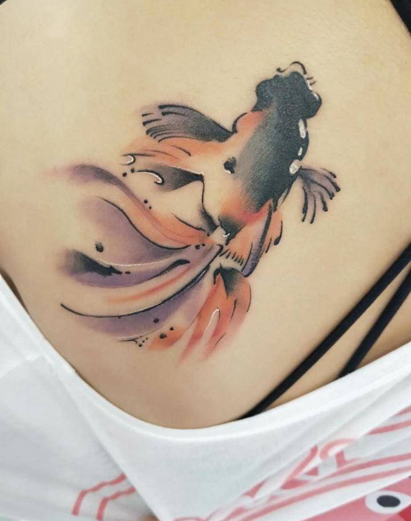 水墨鱼纹身图片