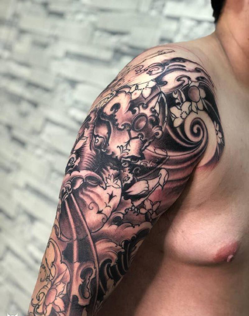 无题纹身图片_手臂肩部新传统纹身图案