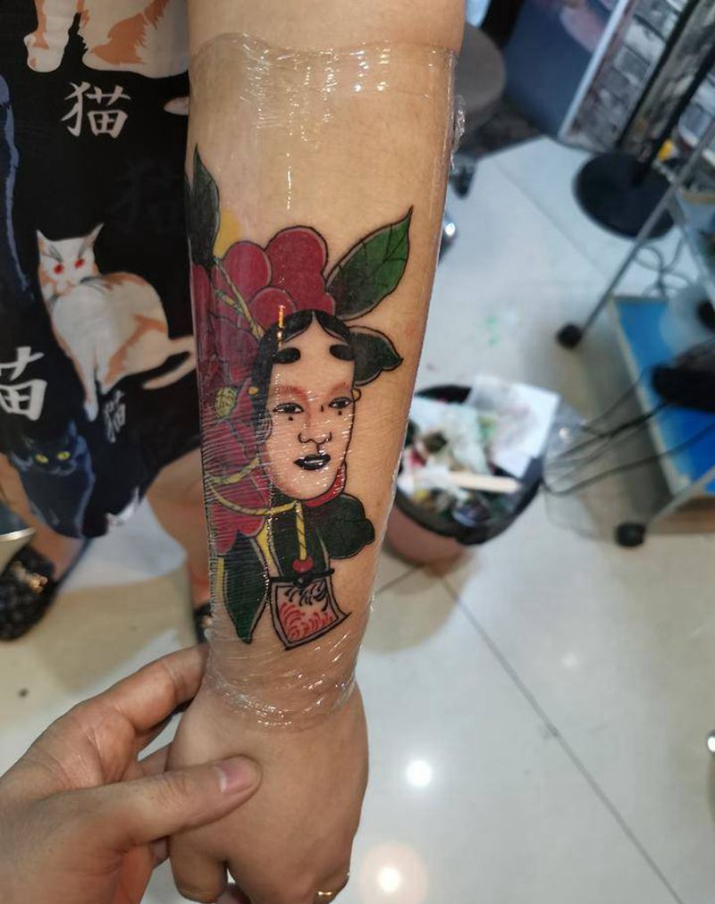 遮盖纹身纹身图片_手臂肩部老传统纹身图案