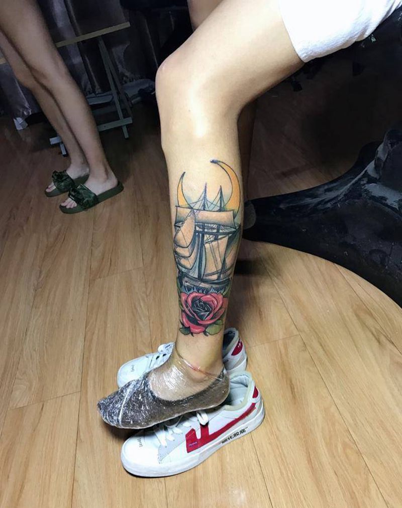 帆船⛵️纹身图片