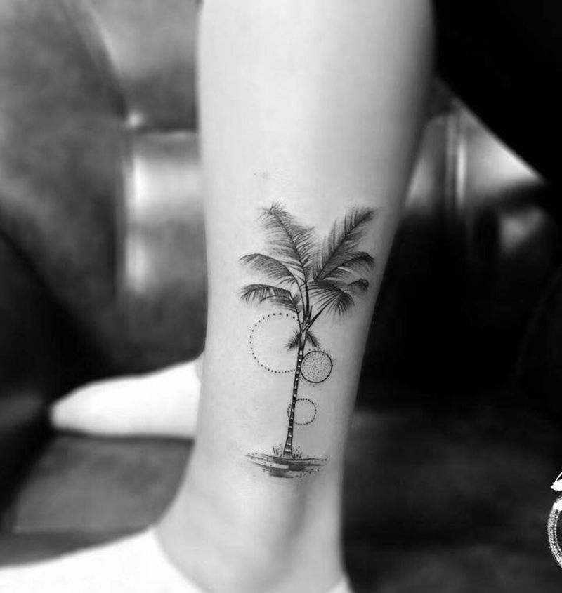 椰子树纹身图片