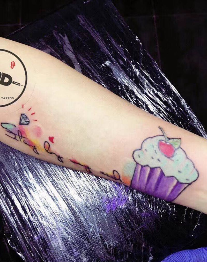 小清新蛋糕纹身图片