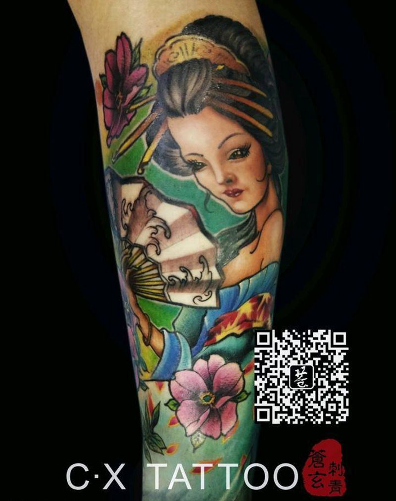 new school混搭纹身图片_手臂腿部欧美传统习俗清新动物人物原创成品纹身图案