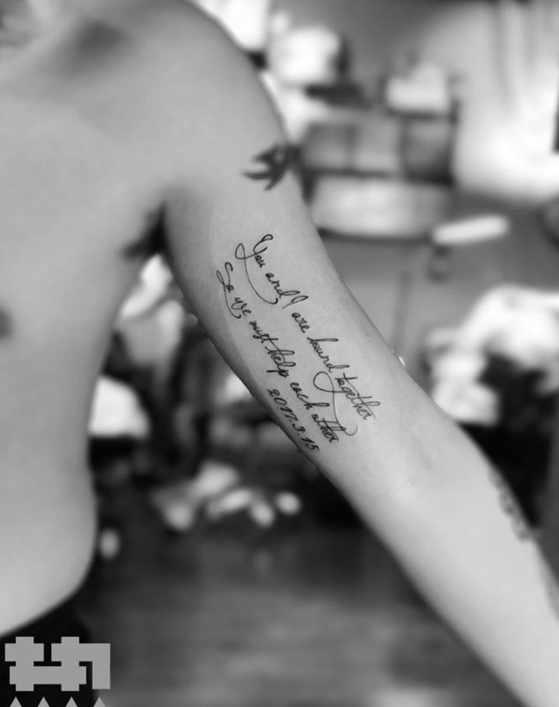 英文纹身图片_成品手臂清新字符纹身图案