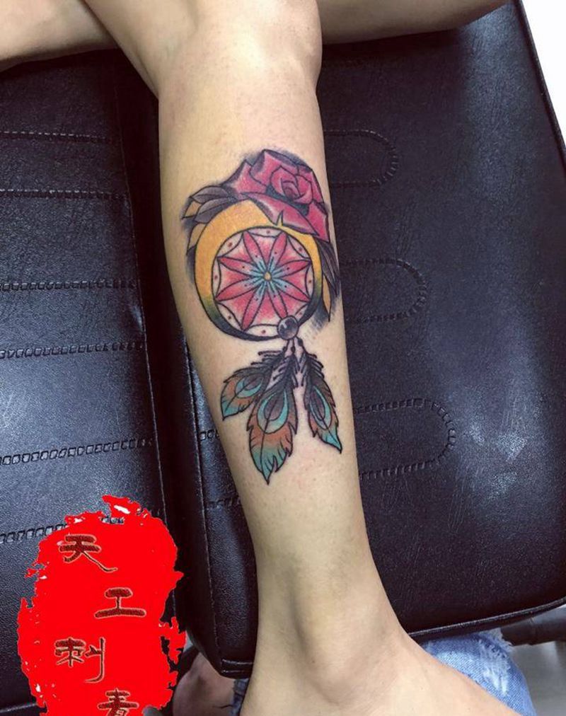 捕梦网纹身图片