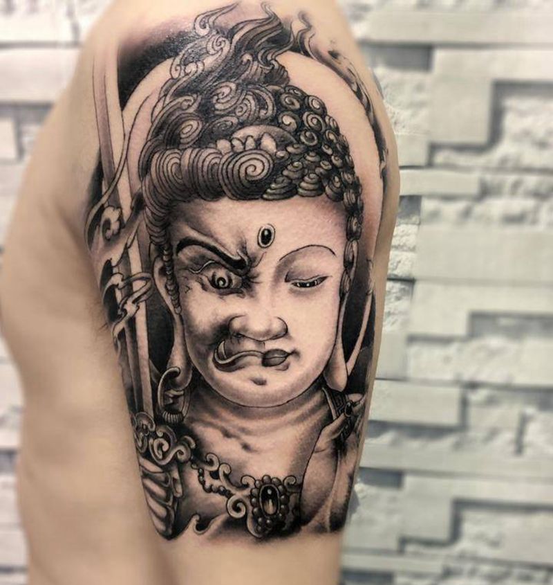 一念之间纹身图片_成品肩部手臂臀部腹部鬼神传统纹身图案