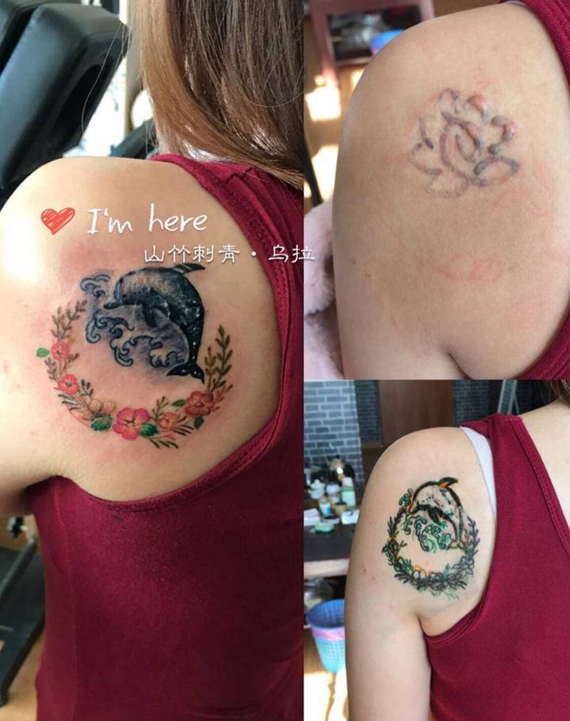 遮盖旧纹身纹身图片_肩部欧美写实纹身图案