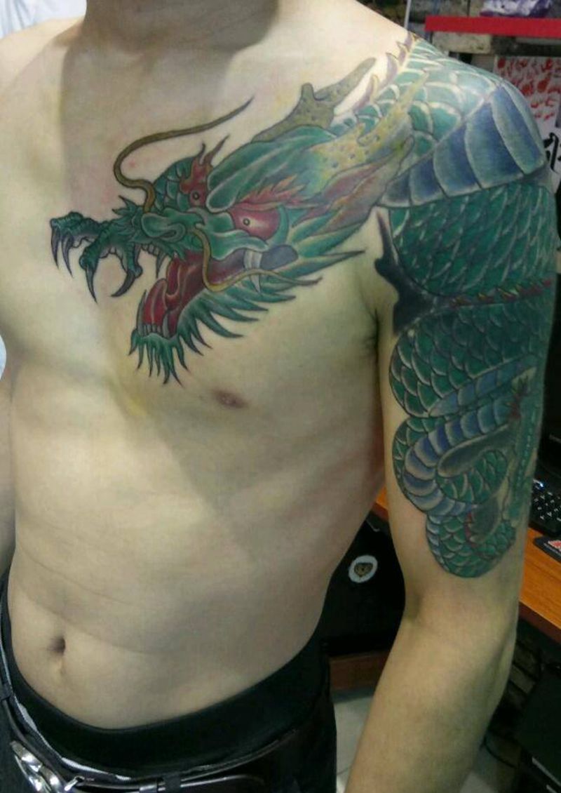 改色修改纹身图片_胸部手臂传统鬼神廊坊纹身廊坊魅力廊坊万达万达纹身成品纹身图案