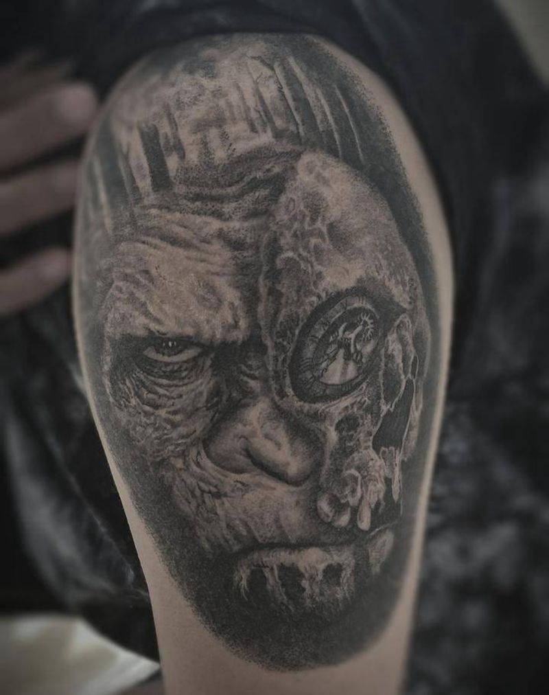 星球崛起纹身图片_肩部欧美写实纹身图案