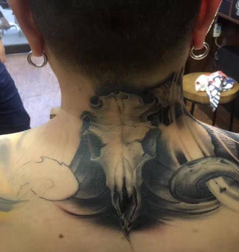 羊头骨纹身图片