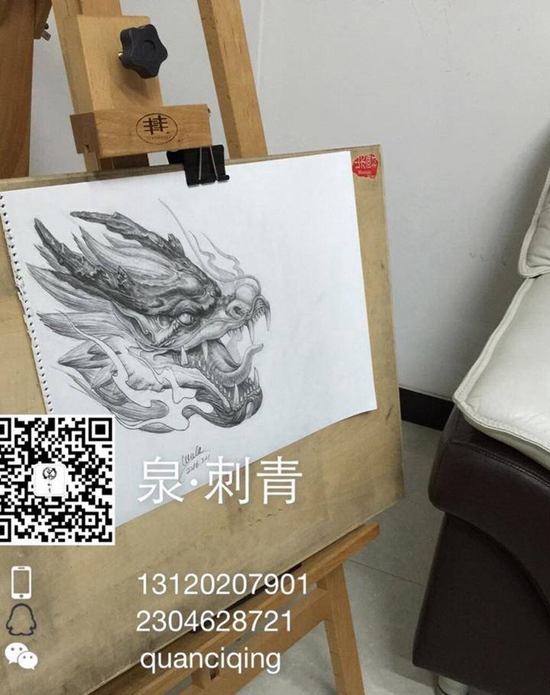 纹身手稿纹身图片_手稿插画胸部手臂腰部脚部写实传统动物植物纹身图案