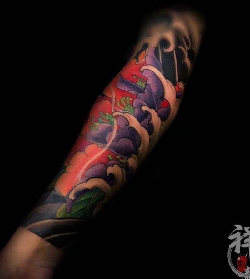 花臂纹身图片_手臂新传统纹身图案