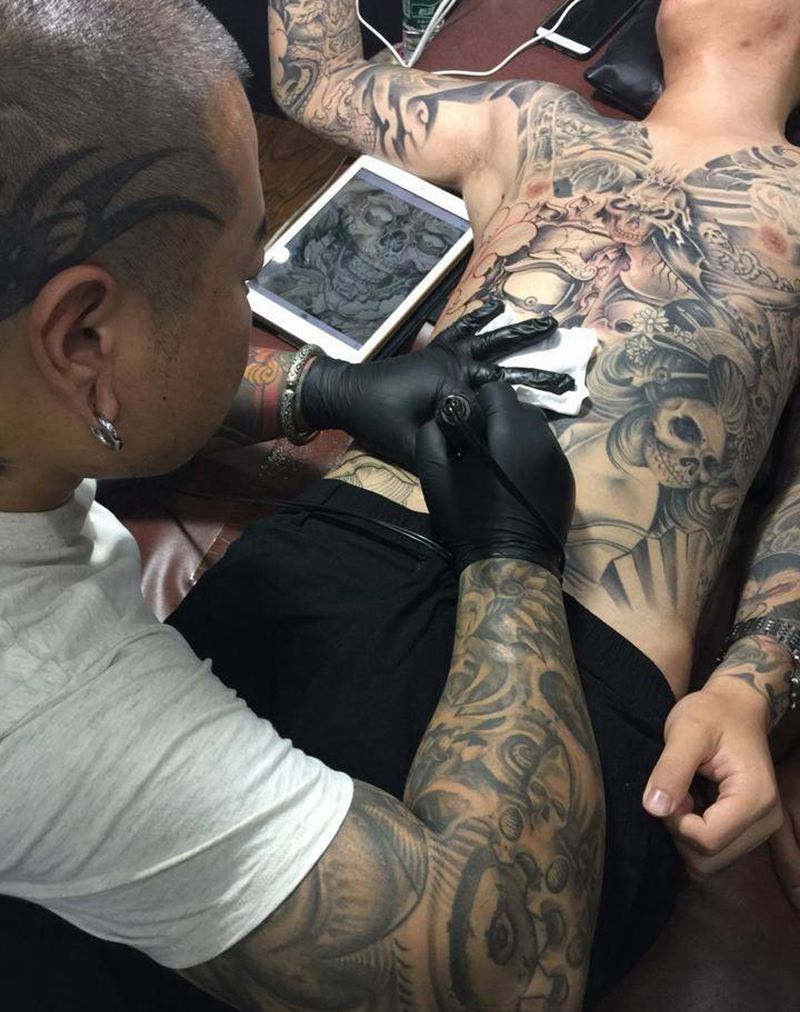 嘎巴拉未完成纹身图片