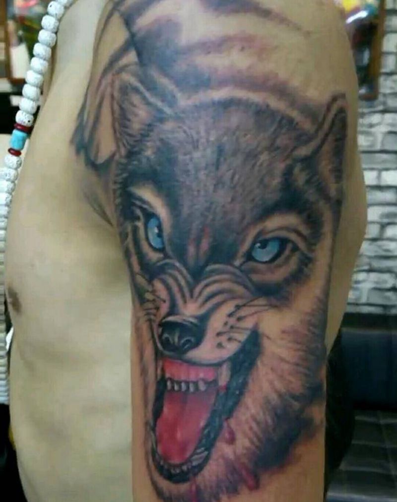 狼头纹身图片