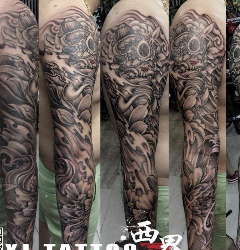 燕郊西界刺青纹身图片_成品手臂传统人物纹身图案
