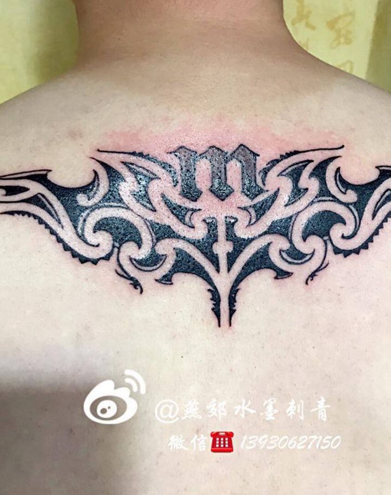 图腾添加爱人的字母纹身图片_图腾成品背部手臂清新字符纹身图案