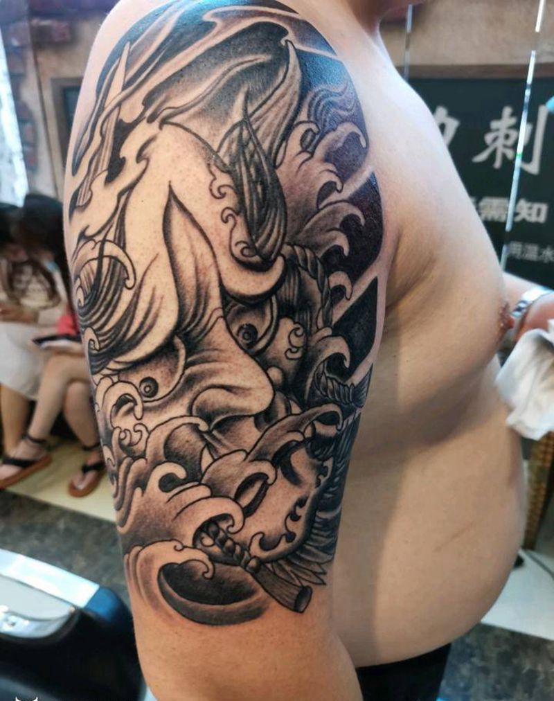 般若纹身图片_肩部手部纹身图案