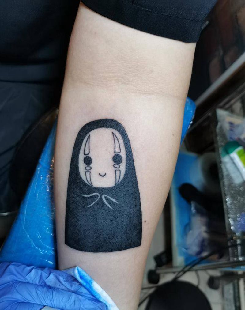 无脸男纹身图片_手臂肩部图腾纹身图案