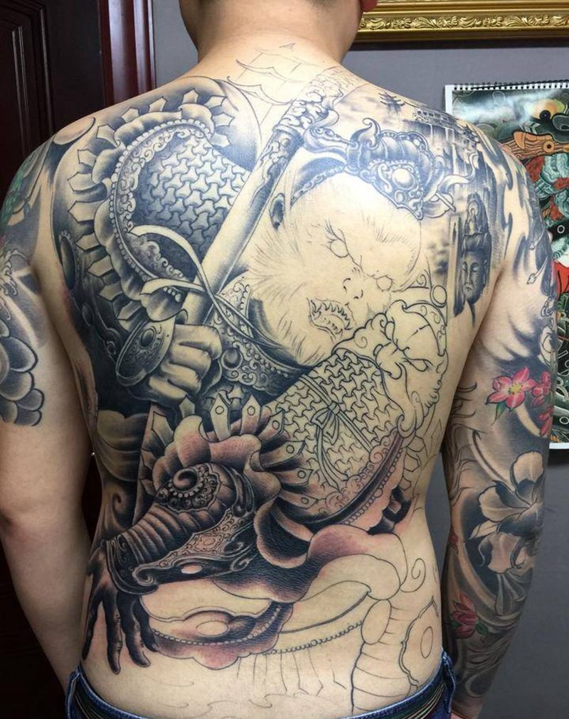 未完成纹身图片