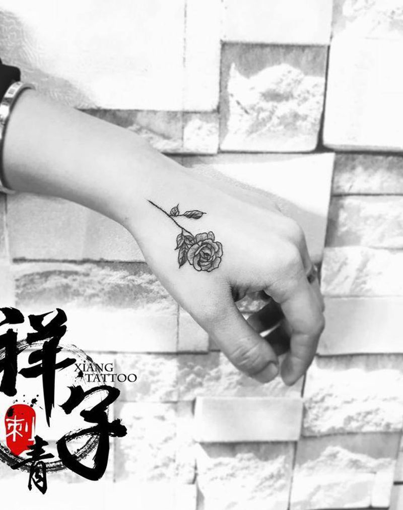 小图……纹身图片_成品手部清新植物纹身图案