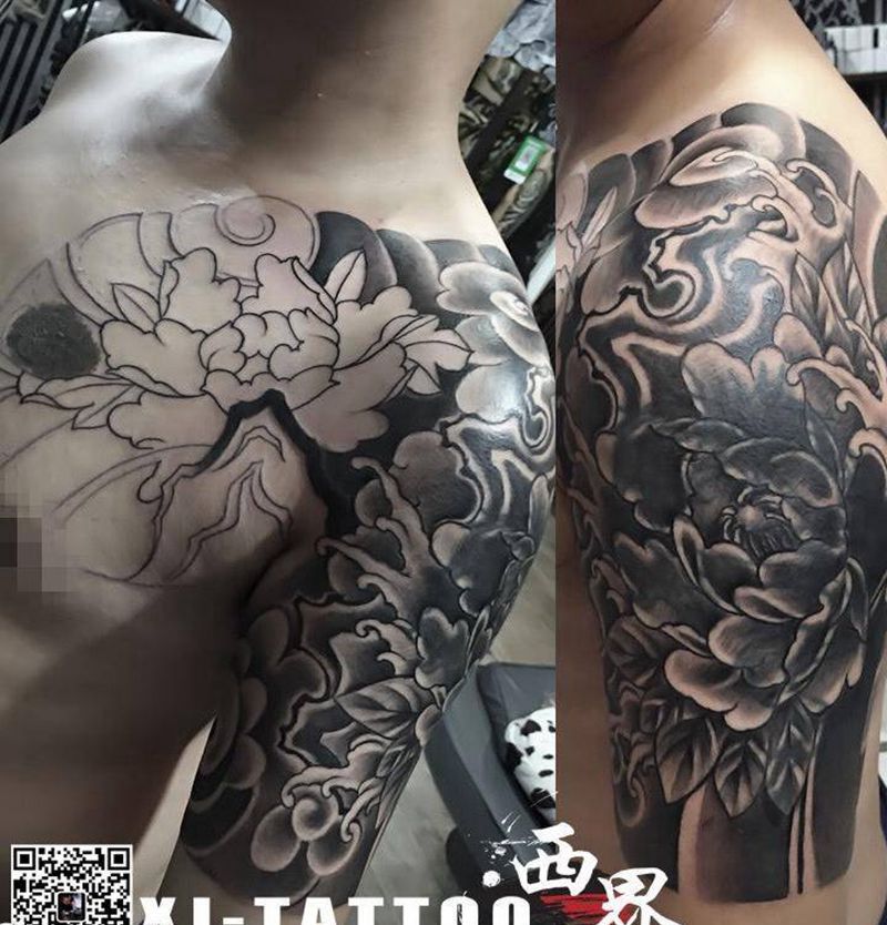 日式半甲纹身图片