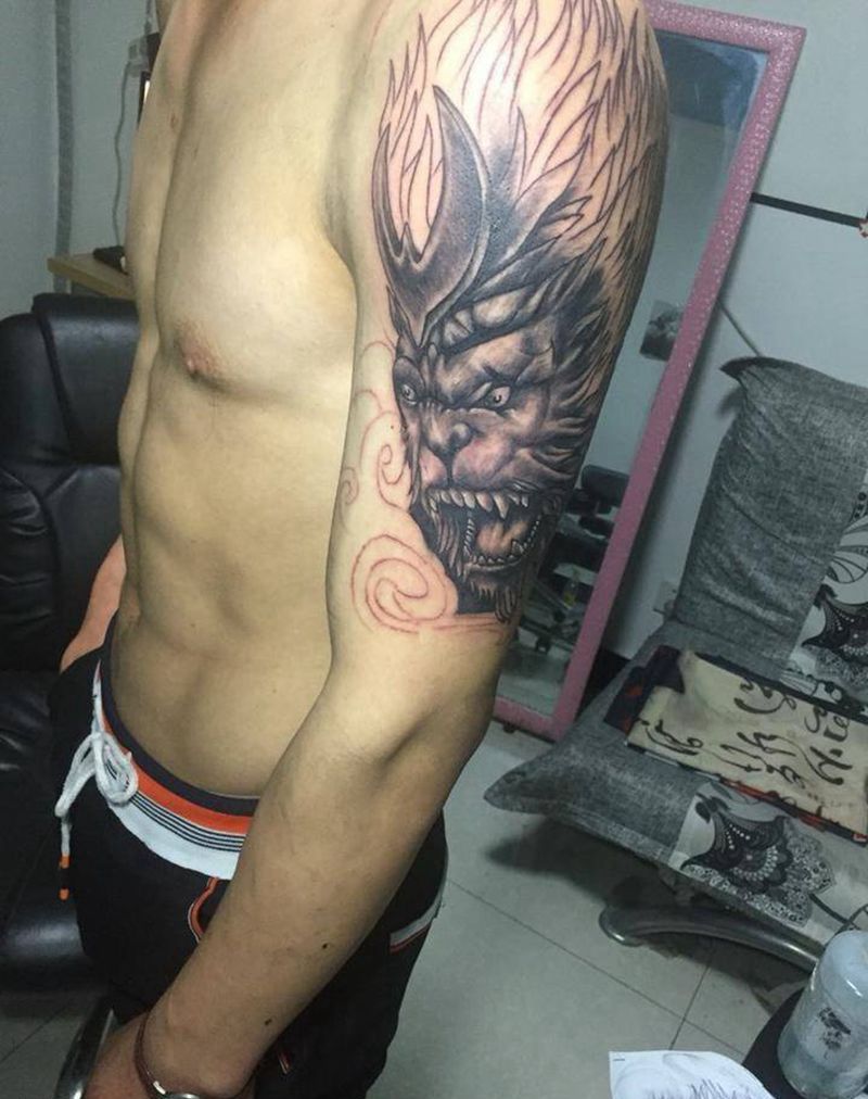 猴子未完成纹身图片