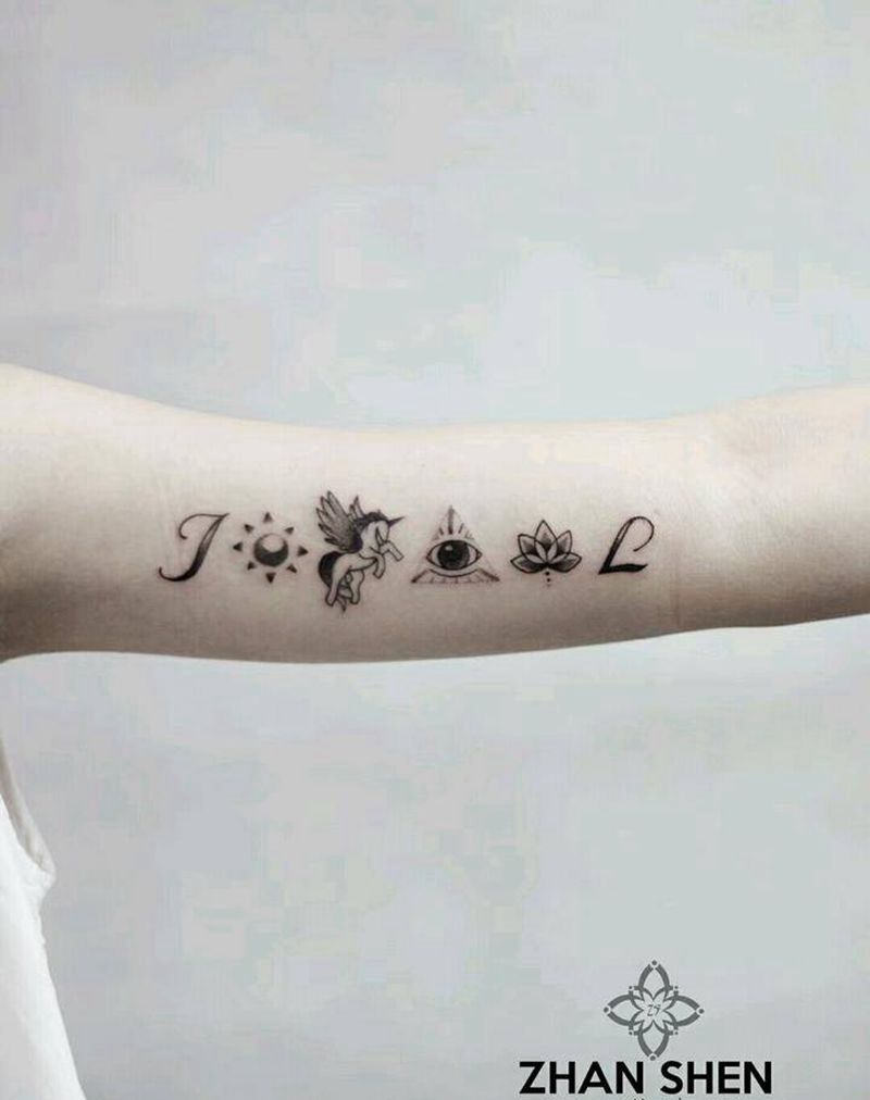 情侣纹身设计纹身图片_手部手臂点刺几何纹身图案