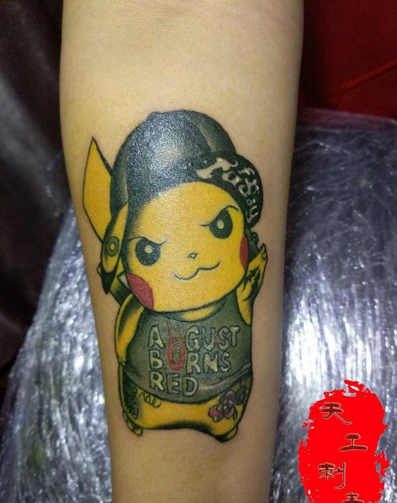 皮卡丘纹身图片