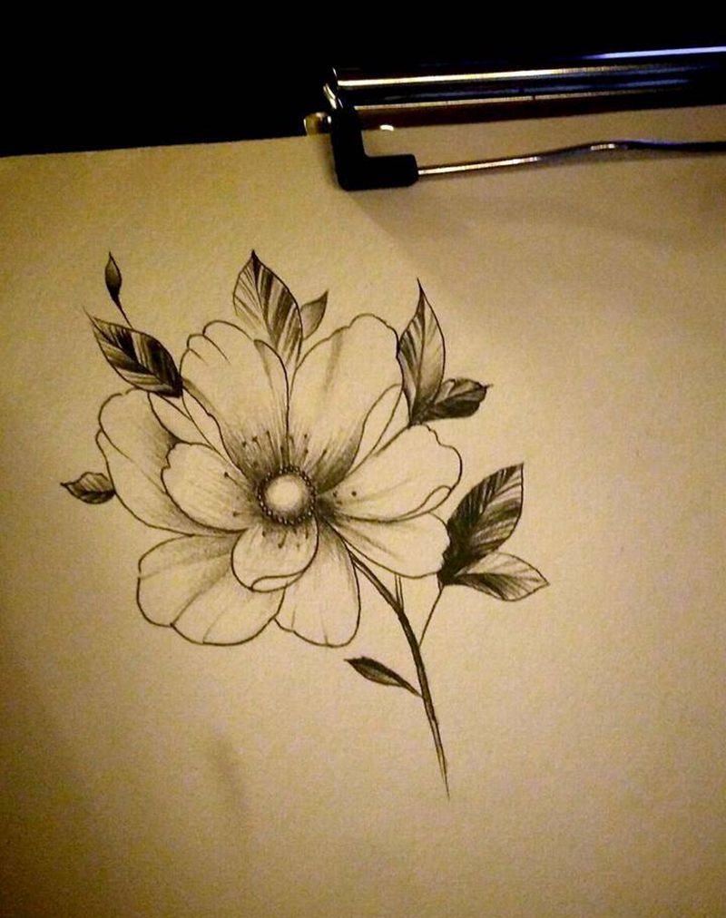 素花纹身图片_胸部手臂点刺几何素花花纹身图案纹身图案