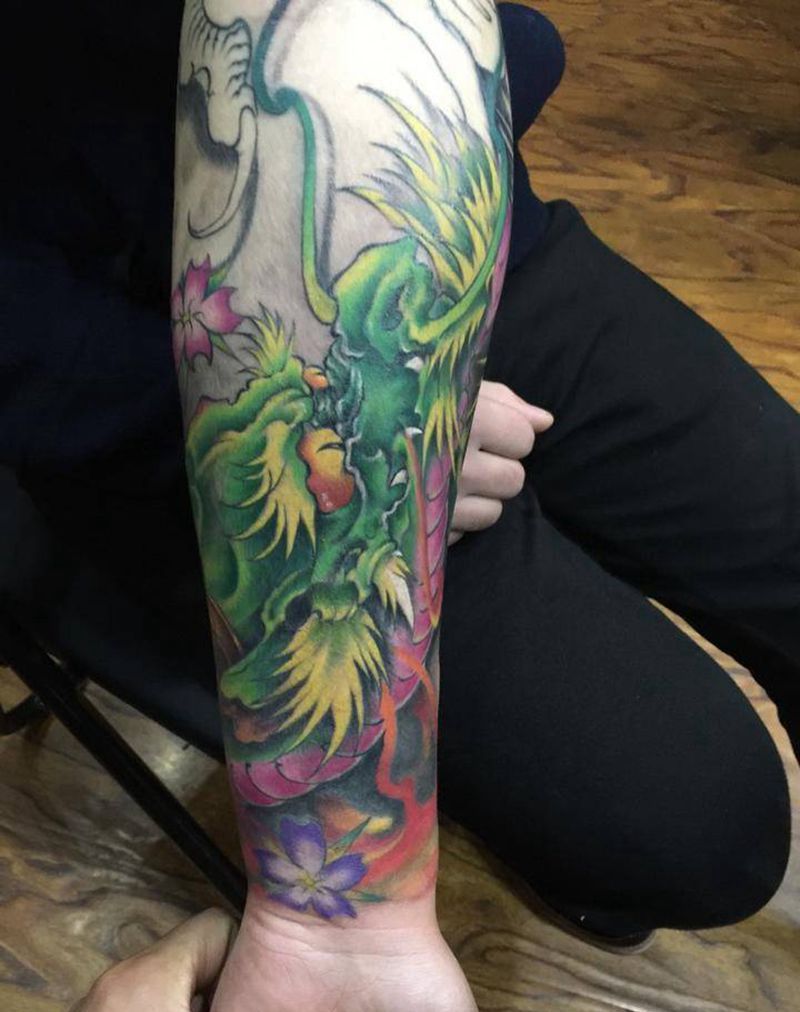 雷神花臂纹身图片