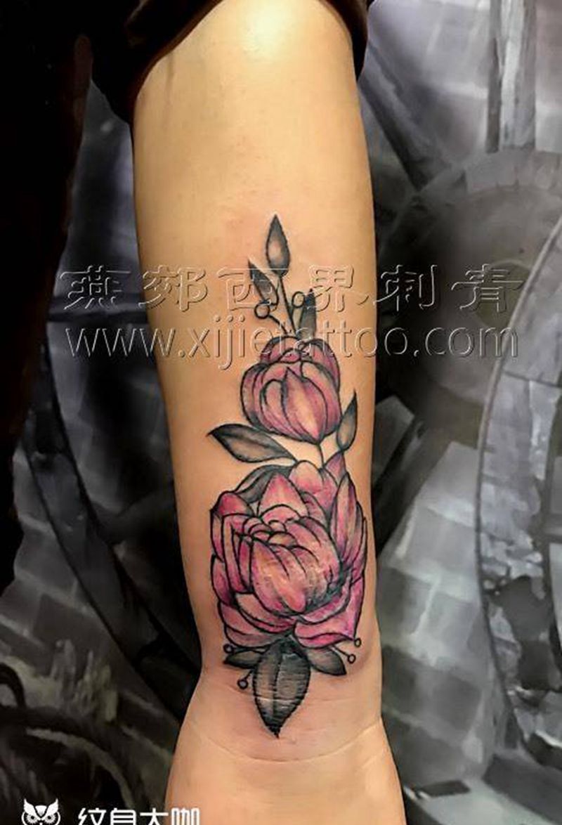 素花遮盖纹身图片