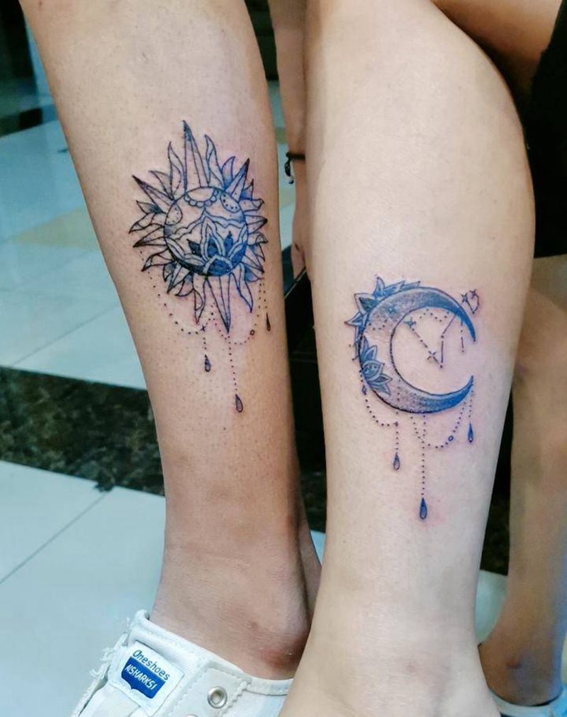 情侣纹身纹身图片_肩部手臂点刺纹身图案