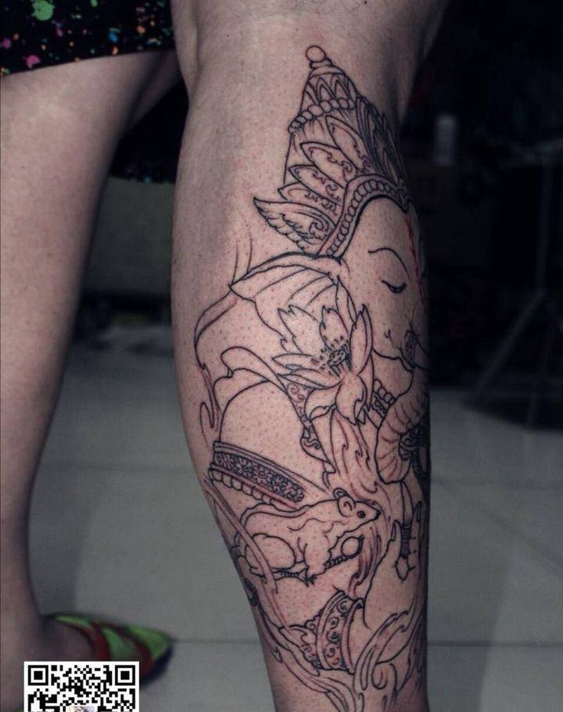 象神未完成纹身图片