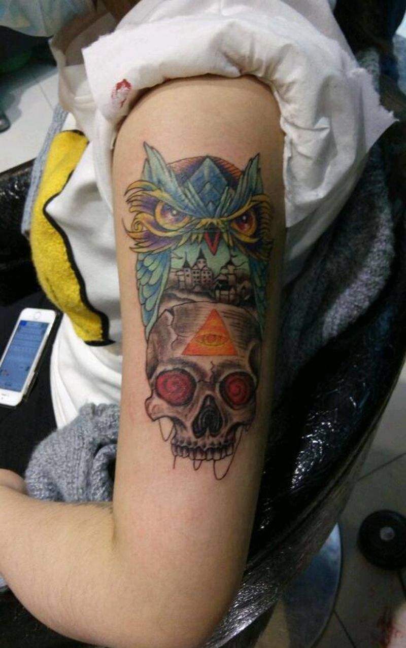 猫头鹰纹身图片