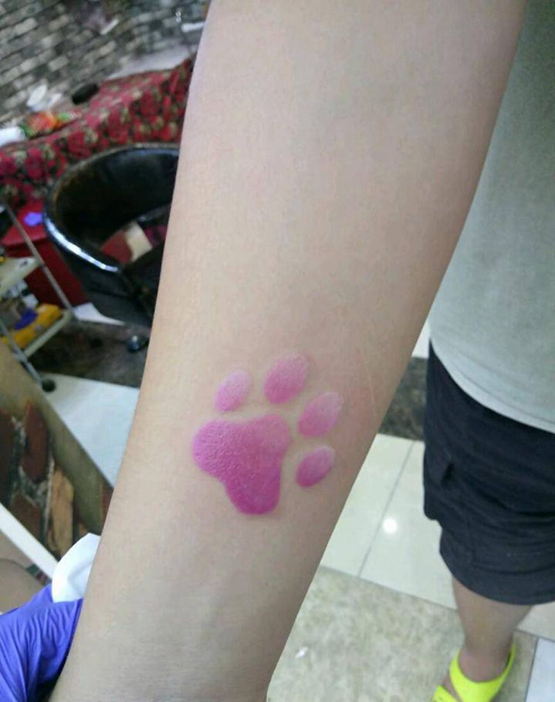 爪印纹身图片_手臂清新图腾成品纹身图案