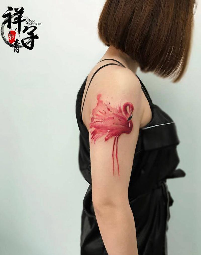 火烈鸟纹身图片