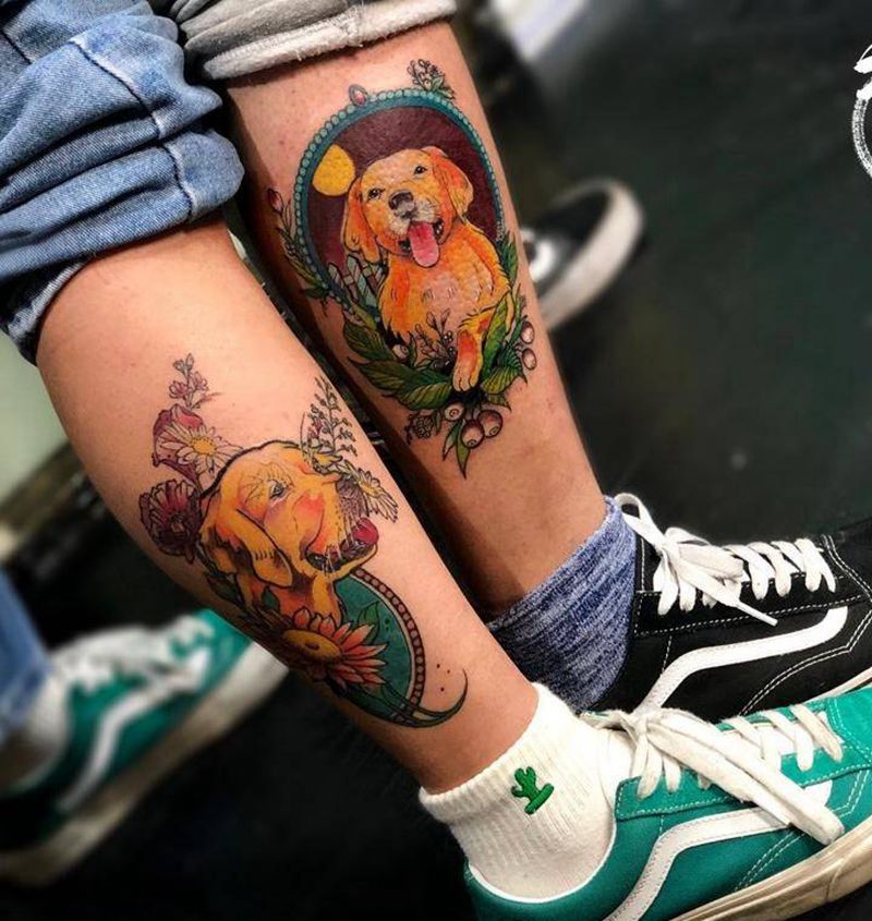 原创“大暖汪～”纹身图片_腿部纹身图案