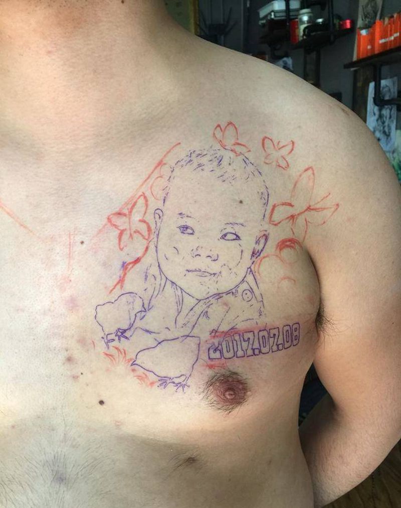 2017年出生的宝宝纹身图片