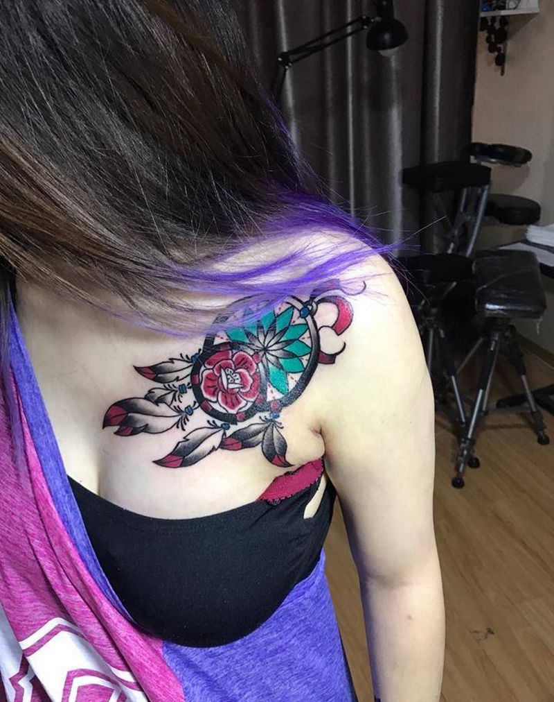 捕梦网纹身图片