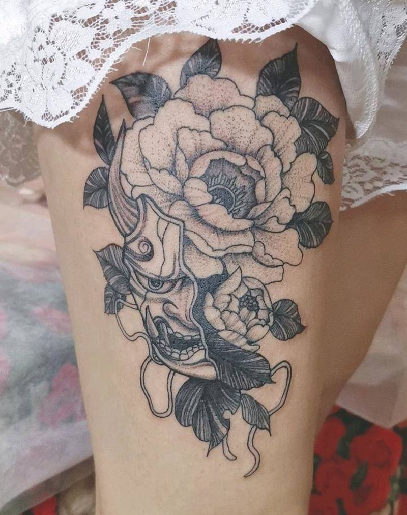 素花纹身图片_手臂腿部点刺纹身图案