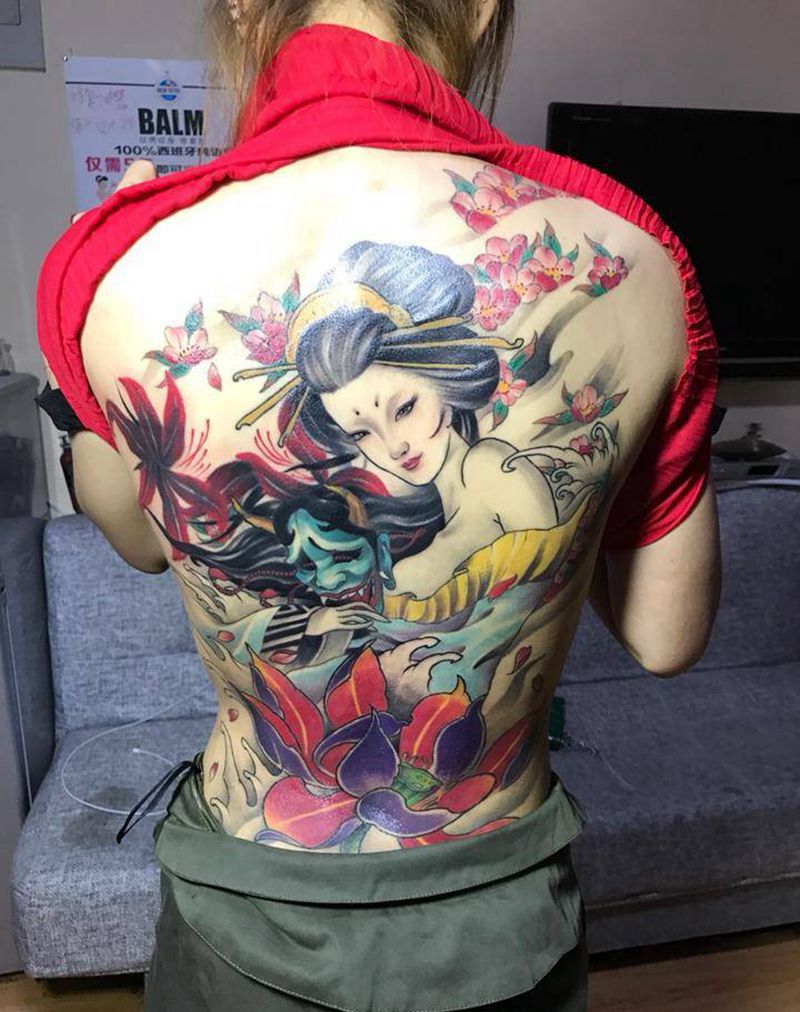 艺妓恢复后纹身图片