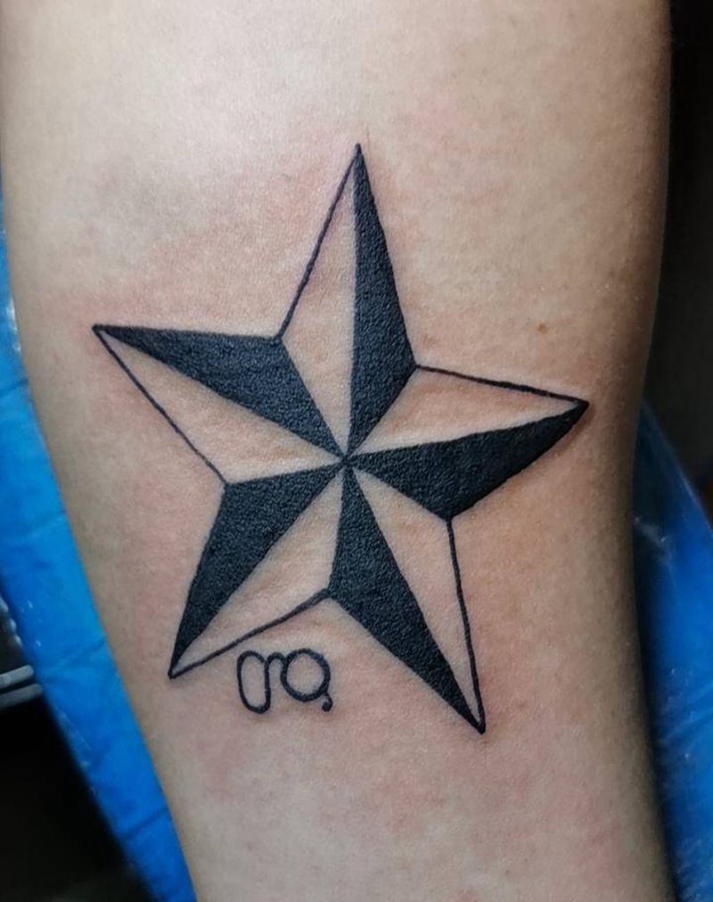 五角星纹身图片_几何图腾纹身图案