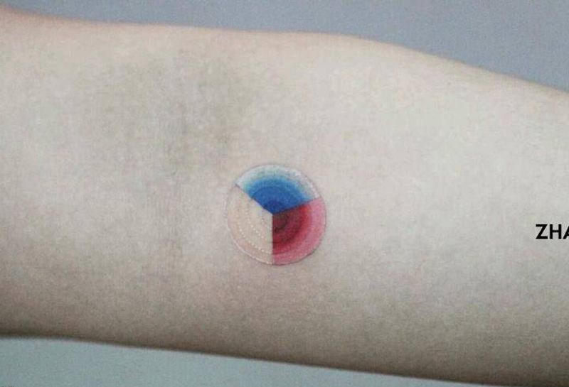 小清新纹身图片_手部手臂几何水墨纹身图案