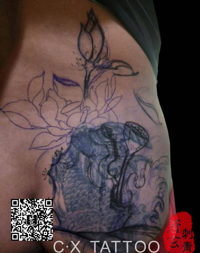 遮盖 用你的小手赞一下纹身图片_腹部腰部背部臀部手臂腿部传统习俗原创成品纹身图案