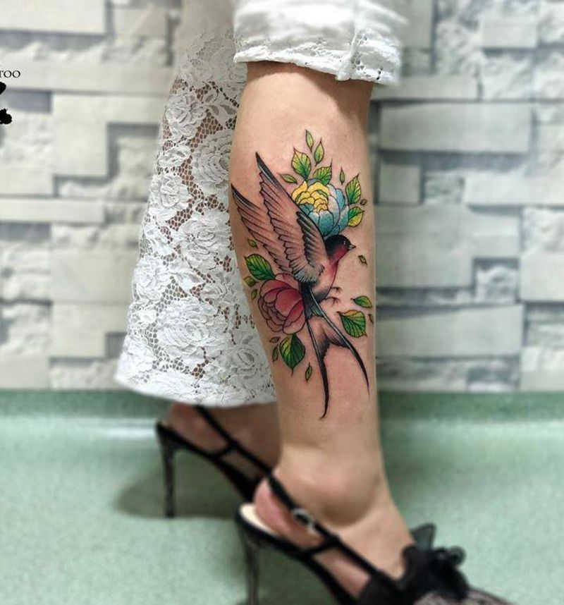 小燕子穿新衣纹身图片