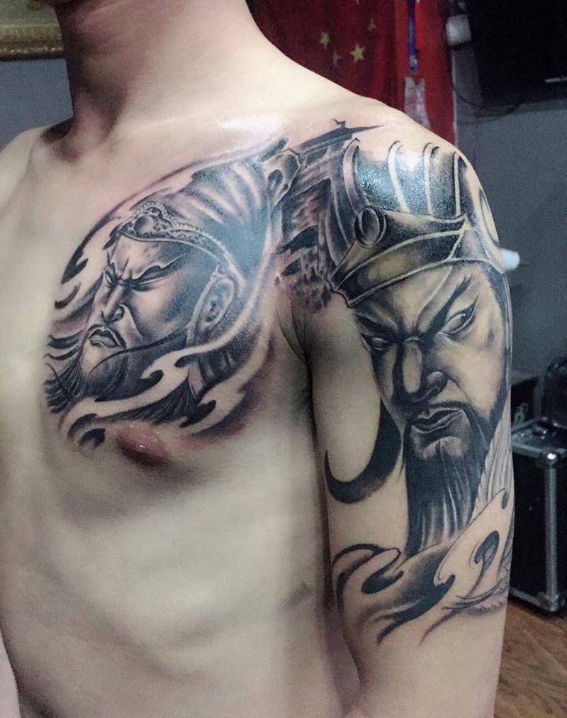 半胛-未完成纹身图片