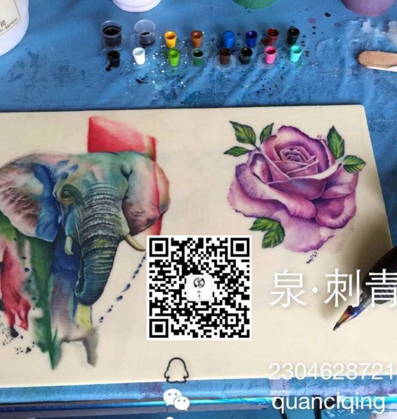 象纹身图片_成品胸部背部腰部臀部手臂腿部写实动物纹身图案