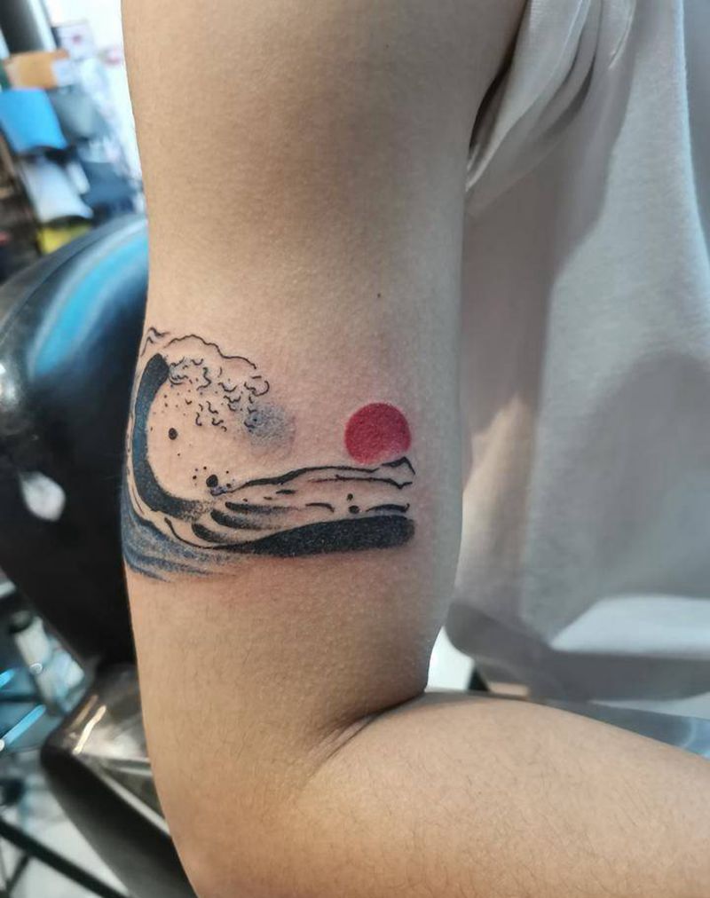 山海纹身图片_点刺纹身图案