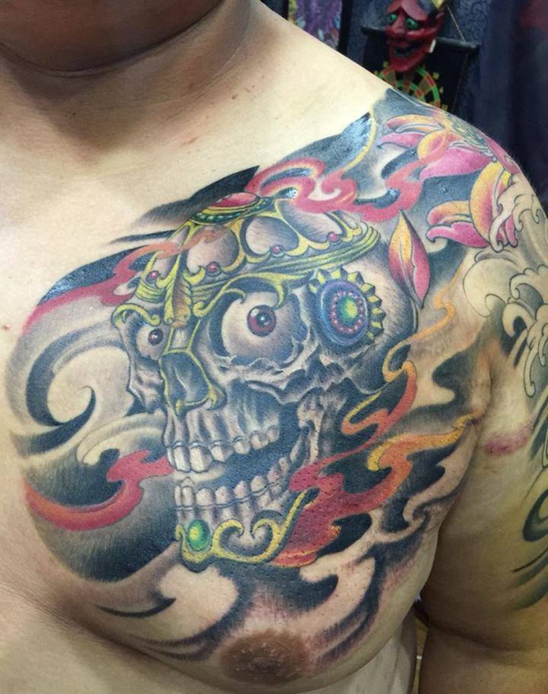 大块头 嘎巴啦半胛纹身图片