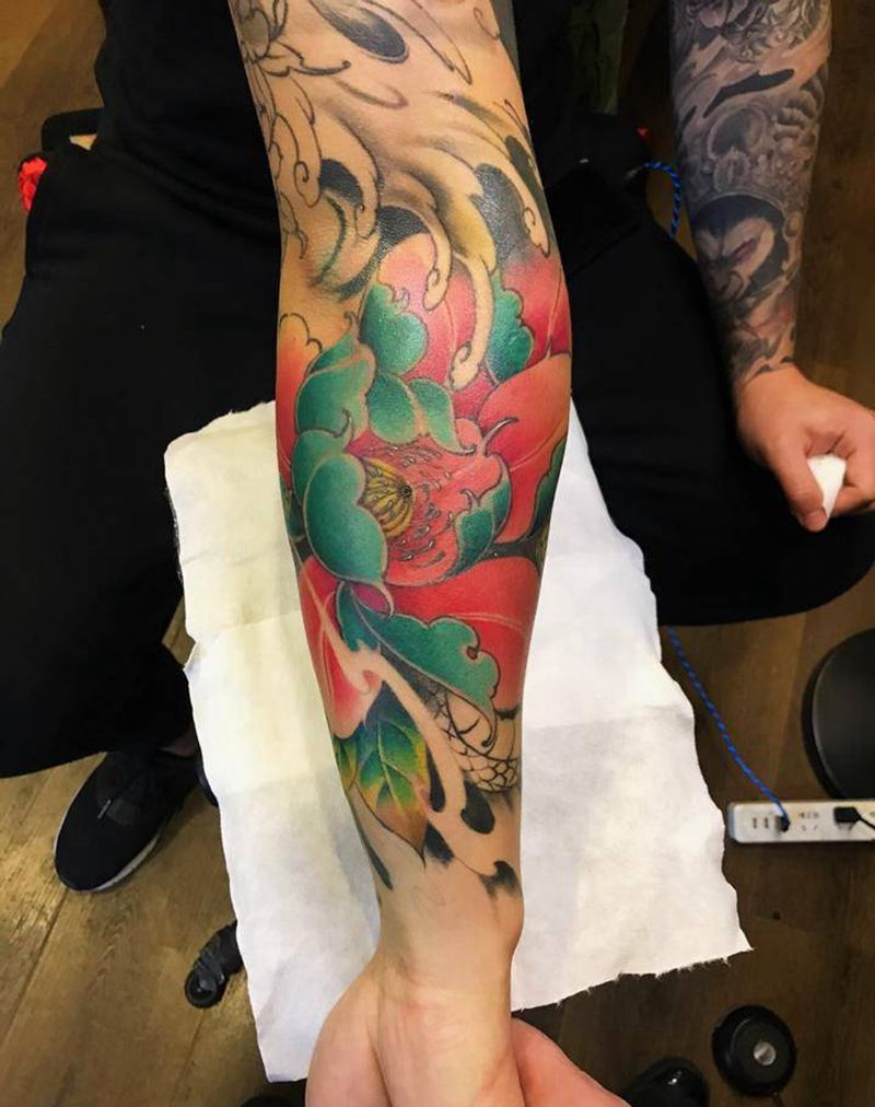 嘎巴拉/牡丹纹身图片